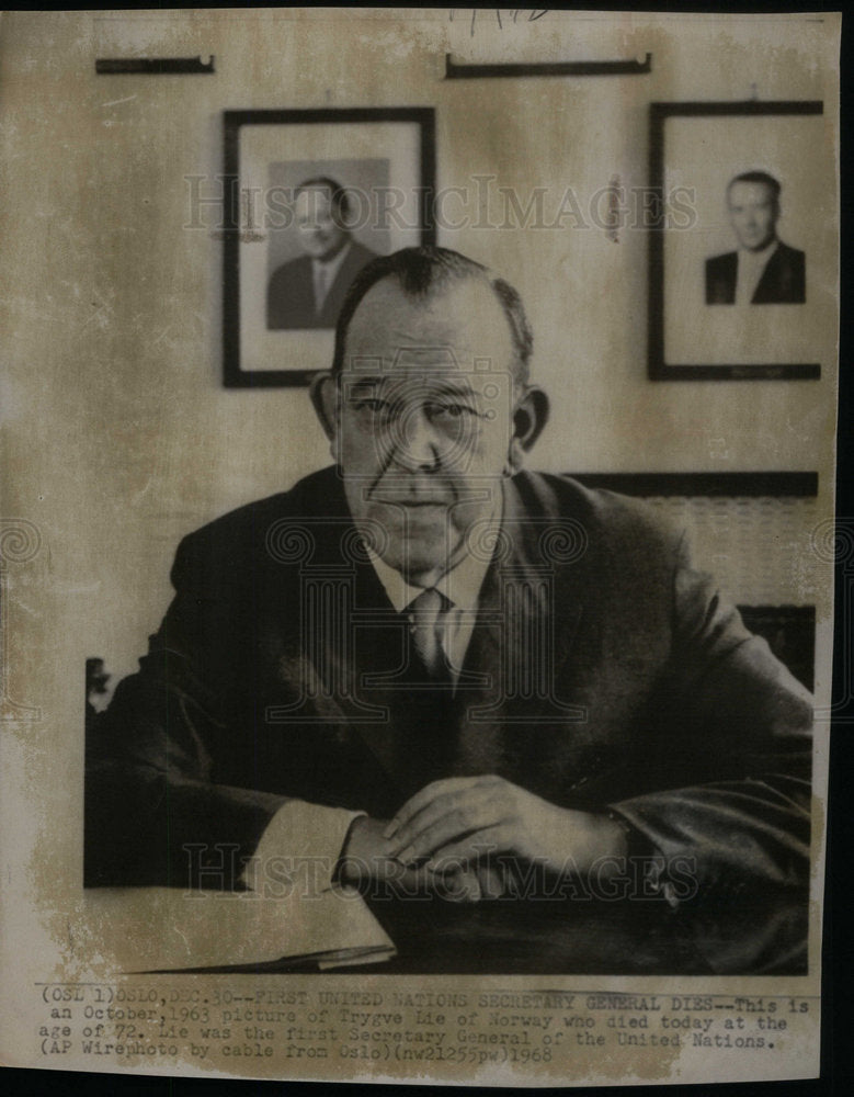 1968 First United Nations Secretary Norway - Historic Images