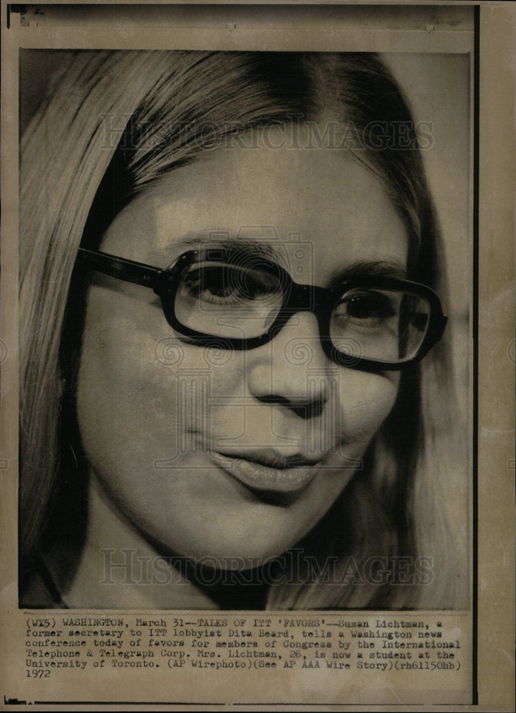 1972 Susan Lichtman Washington Dita Beard - Historic Images