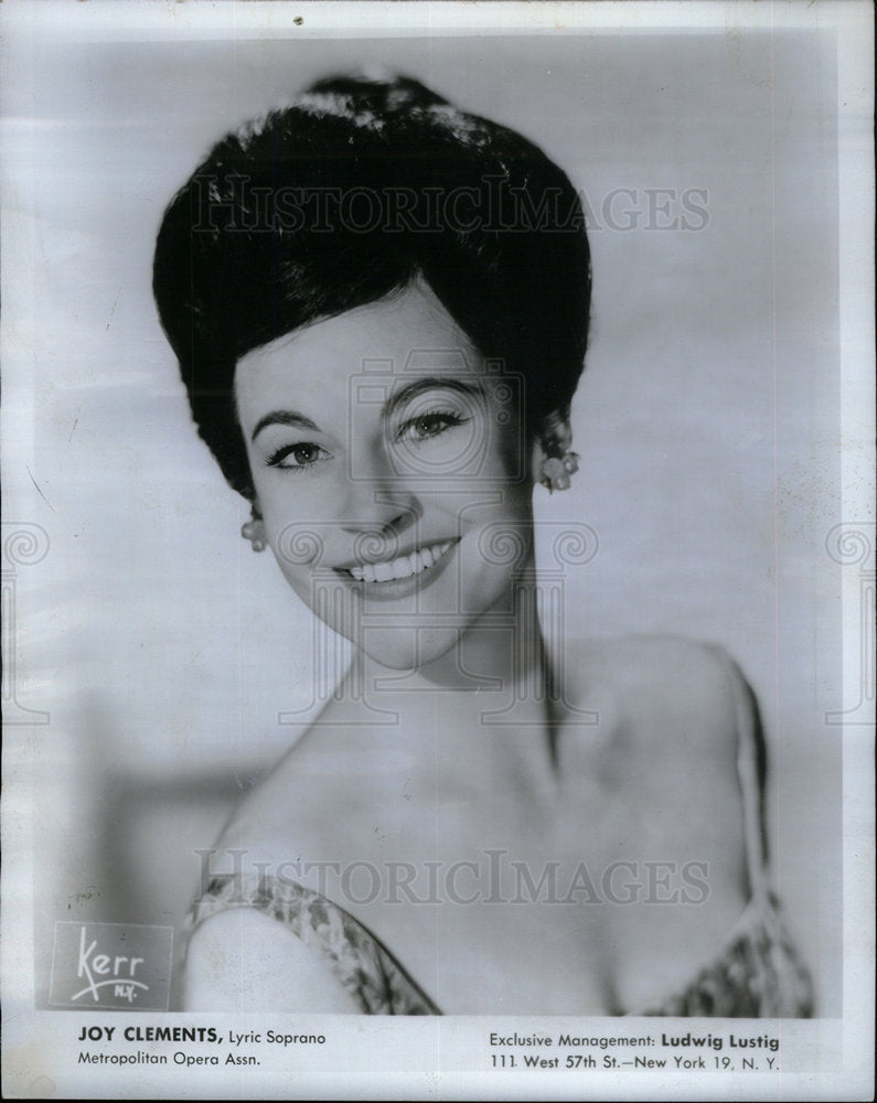 1967 Joy Clements American lyric Soprano.-Historic Images