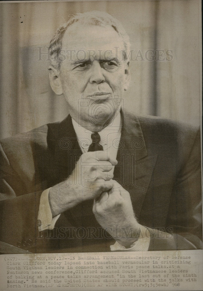 1968 Clark Clifford Secretary Defense Law - Historic Images