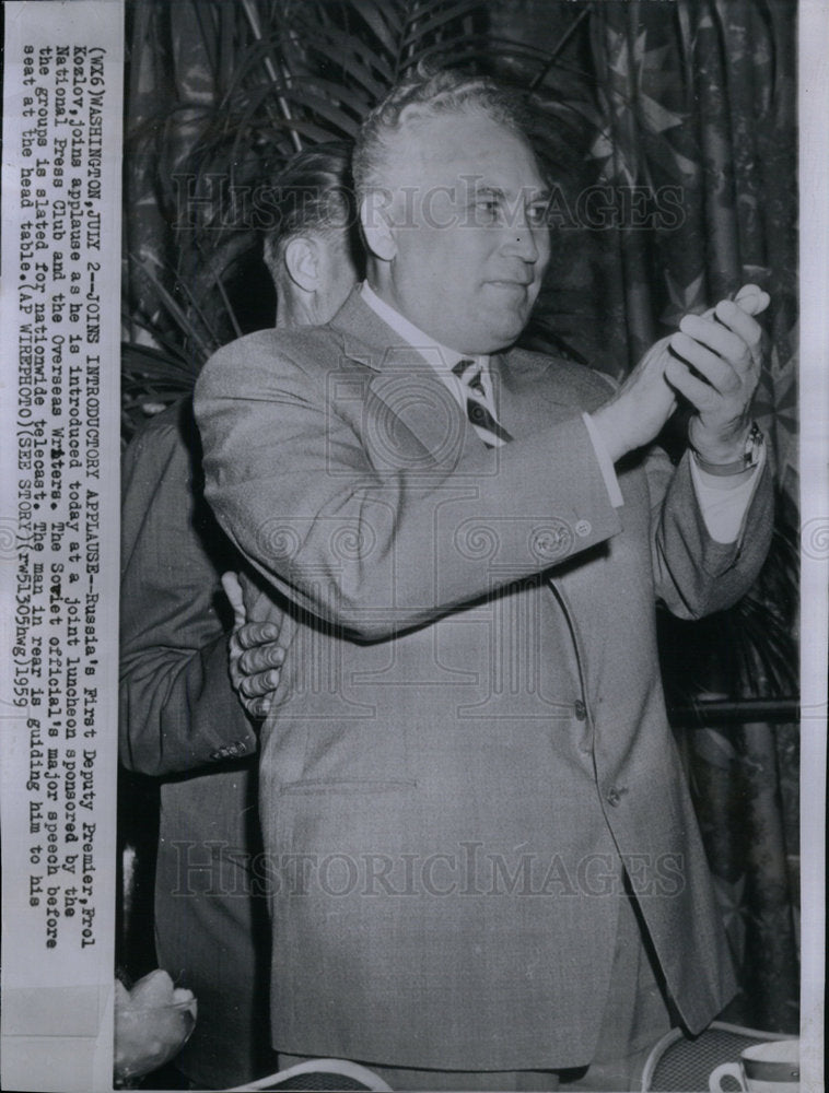 1959 Russia&#39;s Deputy Premier Frol Koslov, - Historic Images