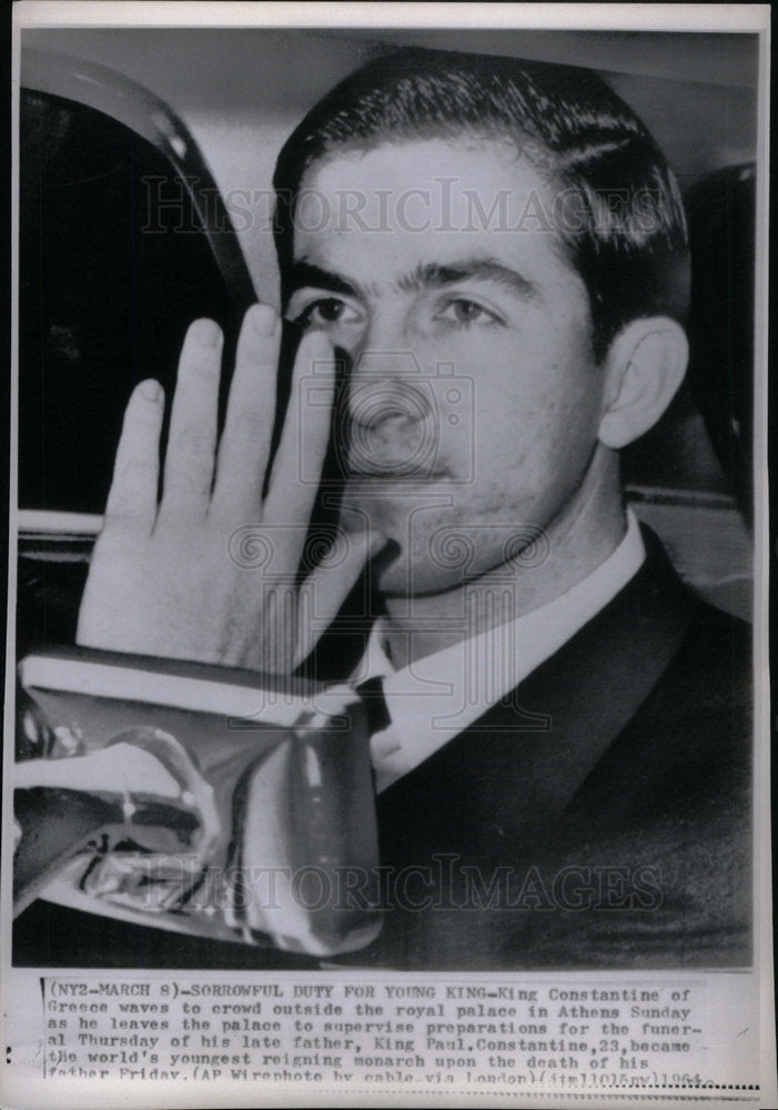 1964 King Constantine Greece Royal Palace - Historic Images