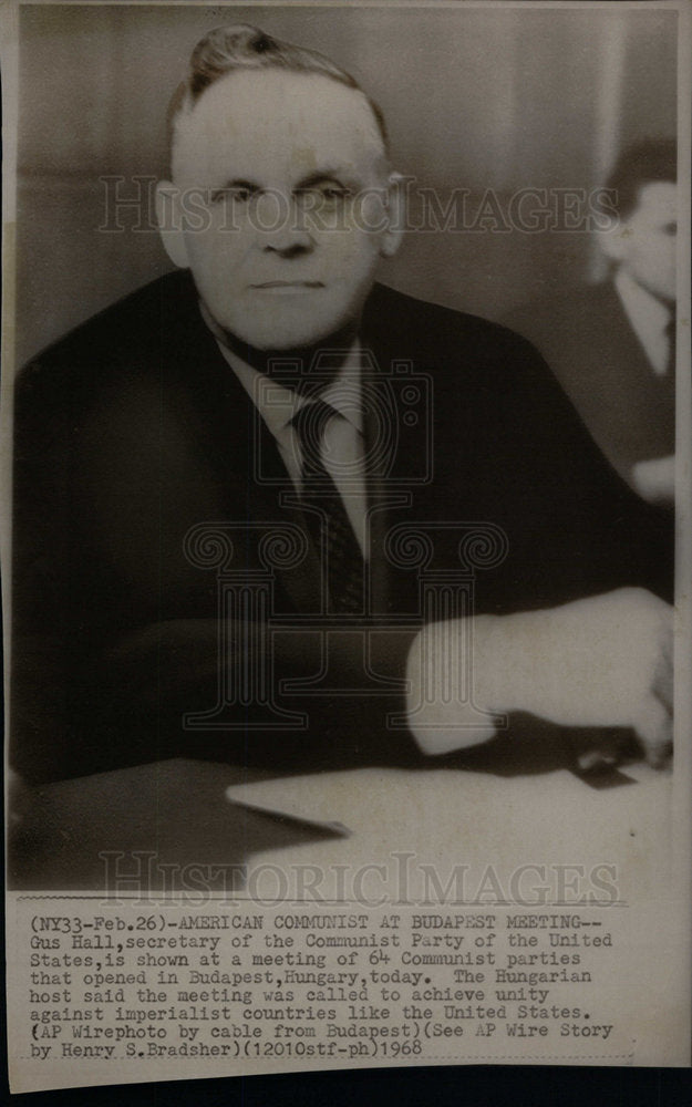 1968 Gus Hall Secretary Communist Party US - Historic Images