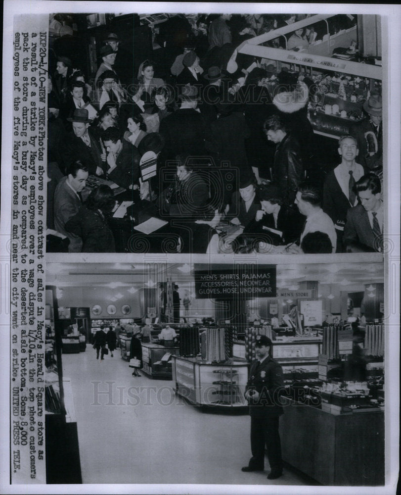 1956 Ny Macy Herald square strike Employee - Historic Images