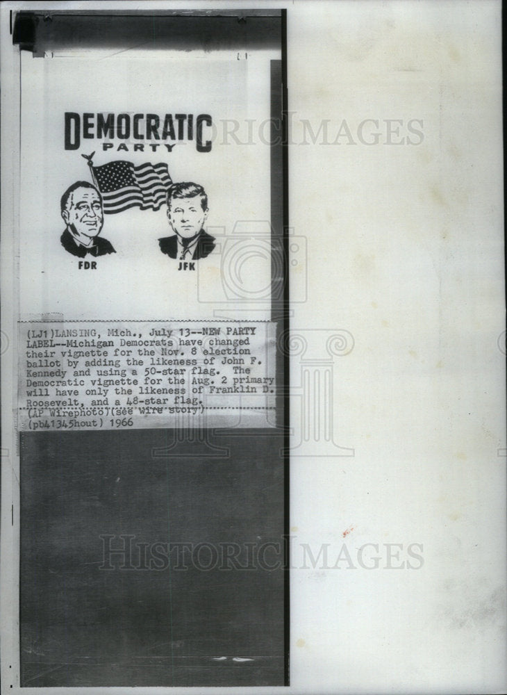 1966 John F Kennedy Michigan Democrats Pol - Historic Images