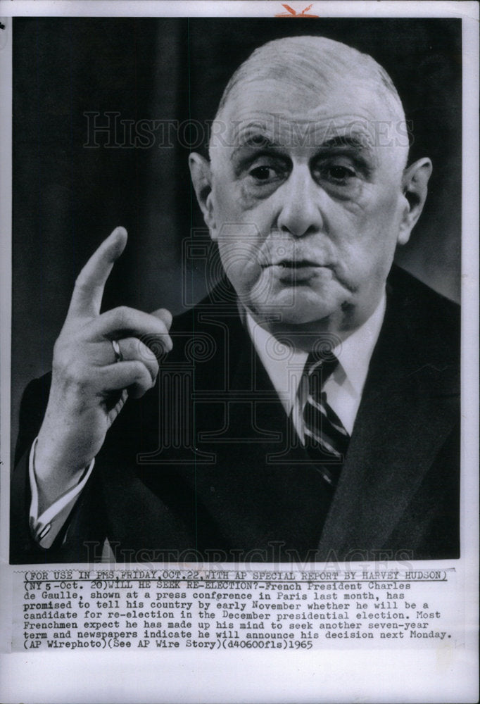 1966 French President Charles de Gaulle - Historic Images