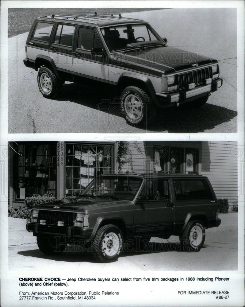 1988 Cheroee Choice Jeep Buyer Pioneer - Historic Images