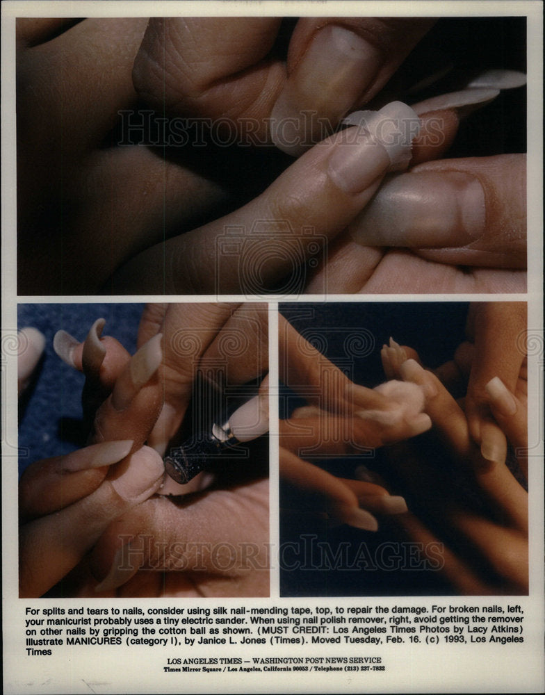 1993 Splits Tears Nails Manicurist - Historic Images