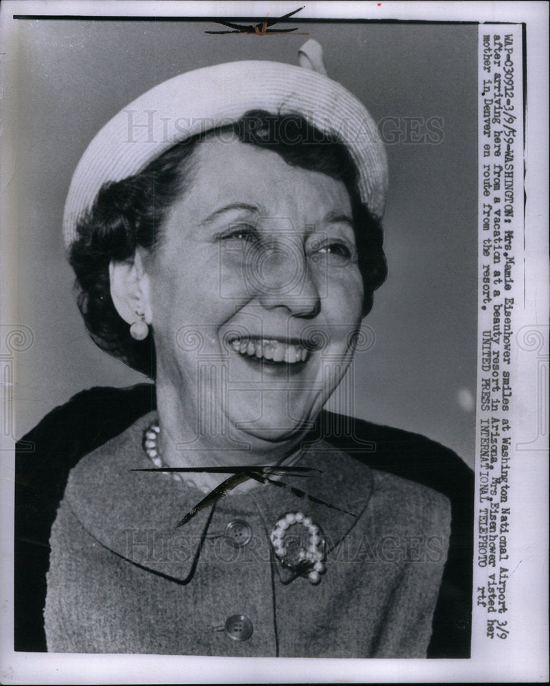 1959 Mrs Mamie Eisenhower Washington - Historic Images