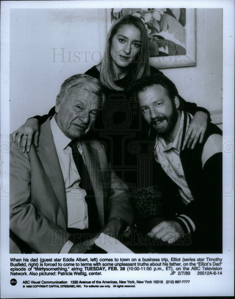 1989 Eddie Albert, Timothy Busfield and Pat - Historic Images