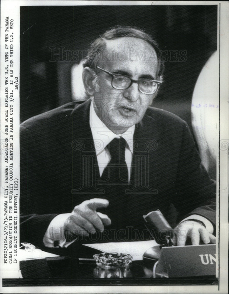 1973 Amb John Scali US Veto Pan Canal Reso - Historic Images