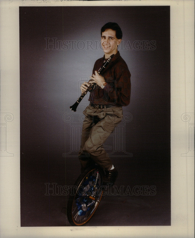 1992 Christian Marcillo unicyclist clarinet - Historic Images