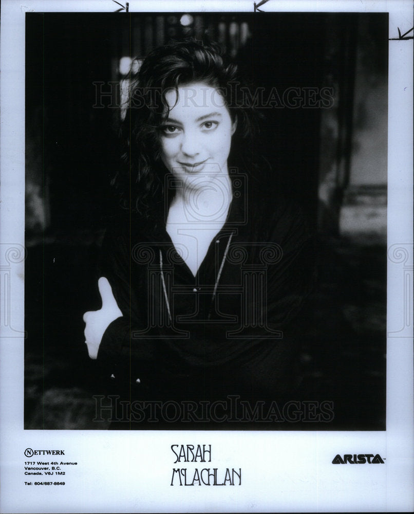 1992 Singer Sarah McLachlan Promo Shot - Historic Images