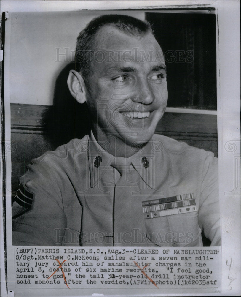 1956 Staff Sgt. Matthew C. McKeon Cleared - Historic Images