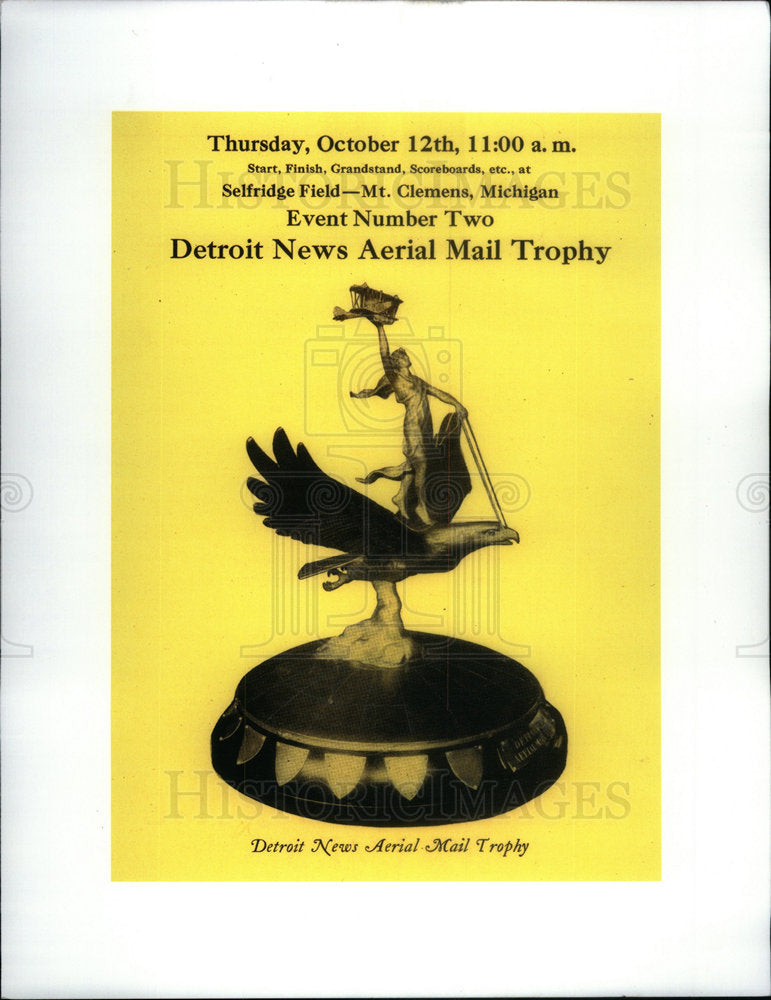 Sign Detroit News Aerial Mail Trophy - Historic Images