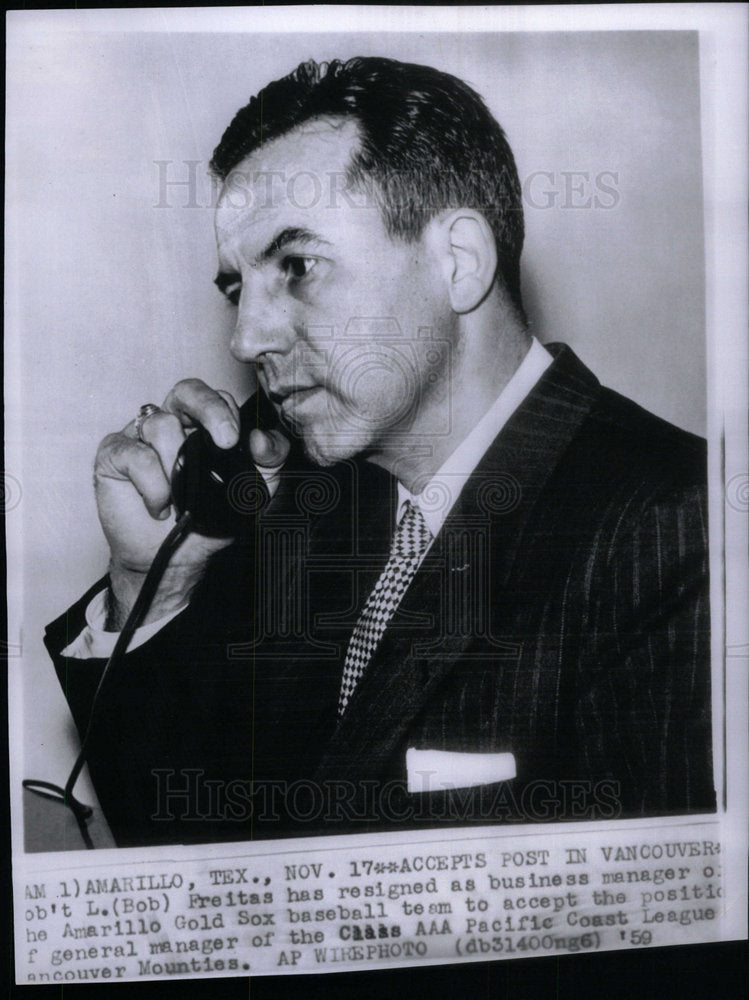 1959 Bob Freitas Resigns as Manager - Historic Images