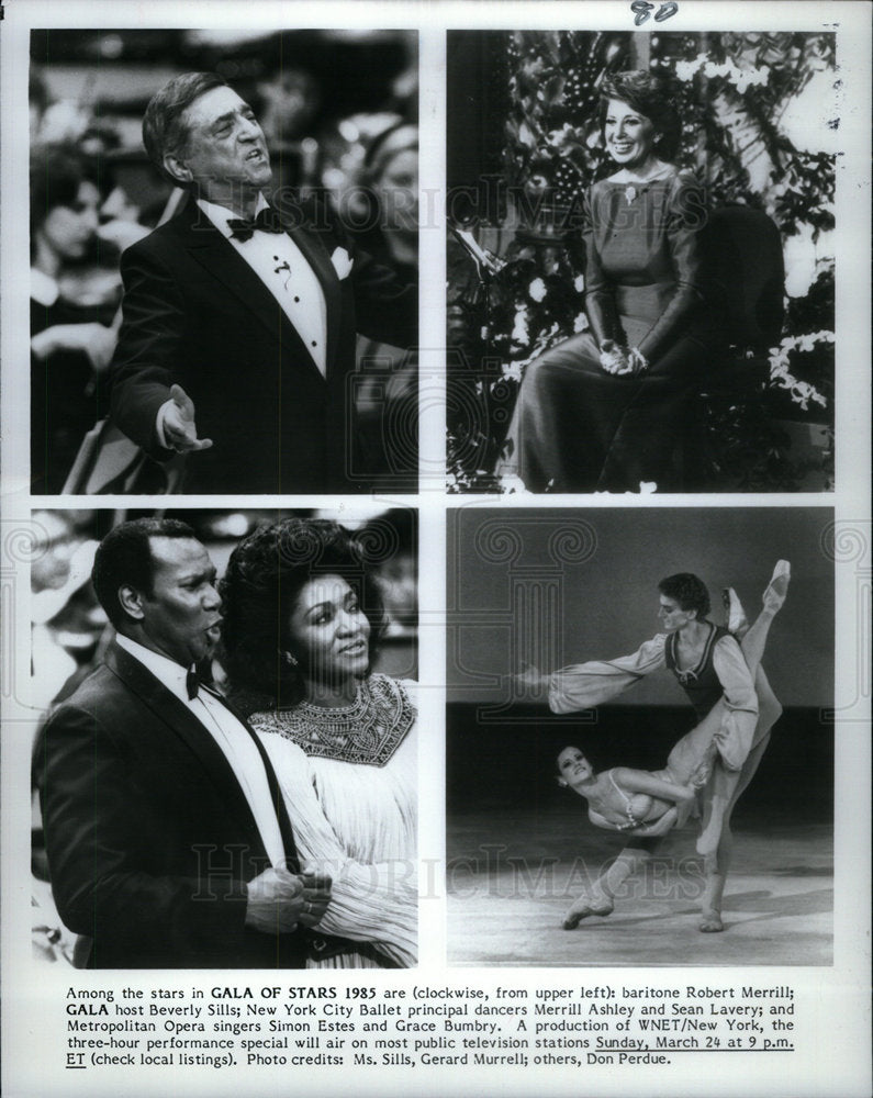 1985 Robert Merrill, Beverly Sills, Gala - Historic Images