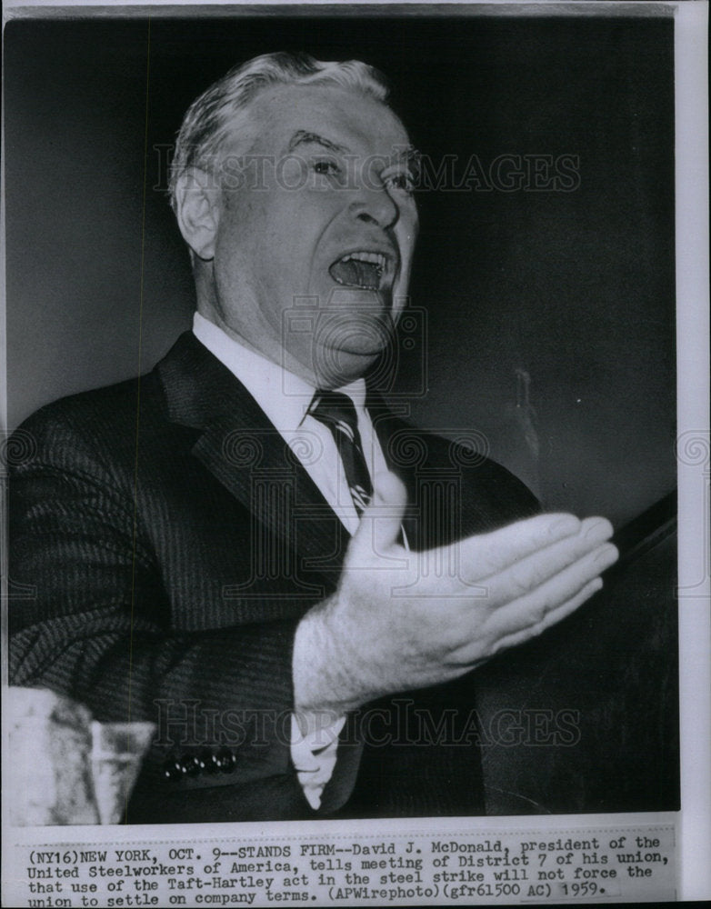 1959 David McDonald Steel union president - Historic Images