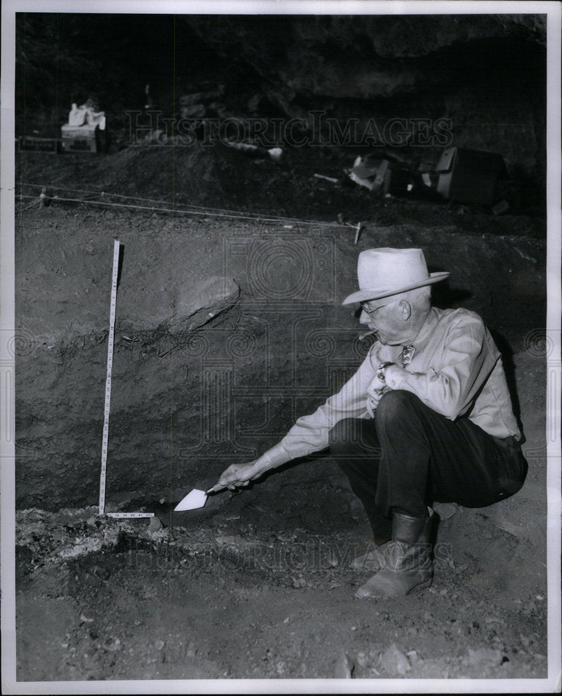 1963 Archeologist Harold McCracken Fire Pit-Historic Images