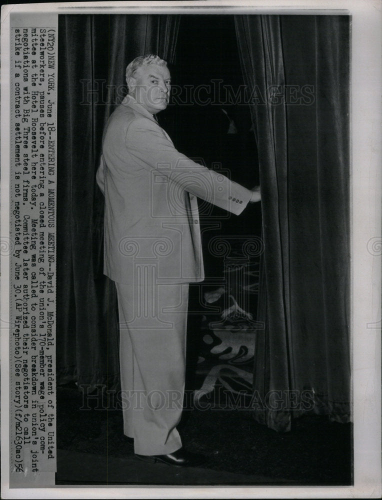 1956 David McDonald Steelworkers President - Historic Images