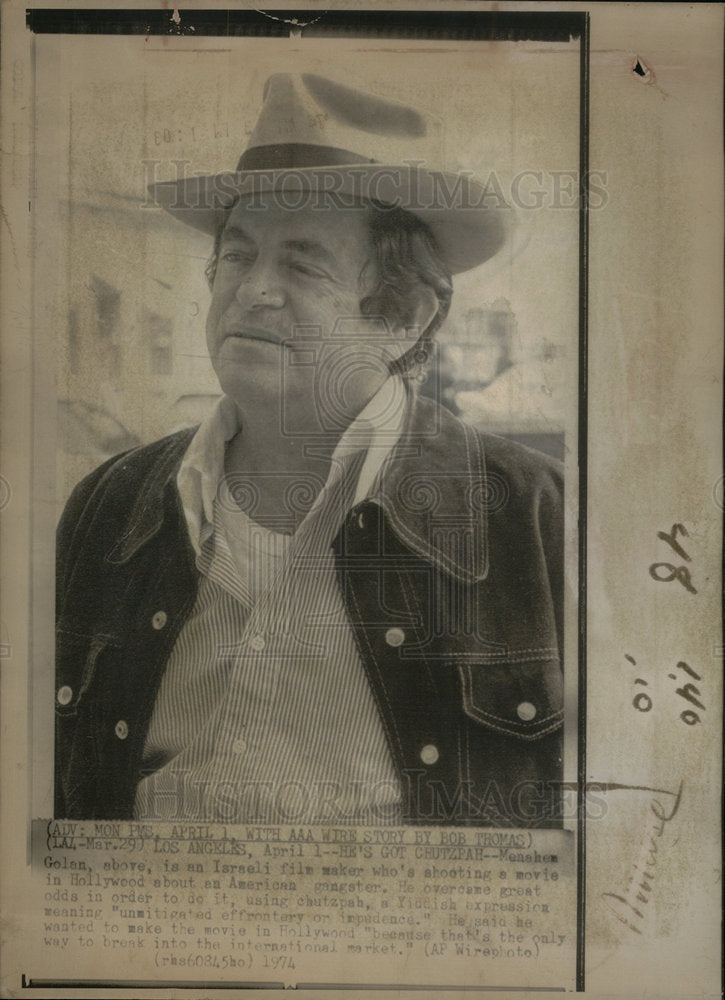 1974 Menahem Golan film maker Hollywood - Historic Images