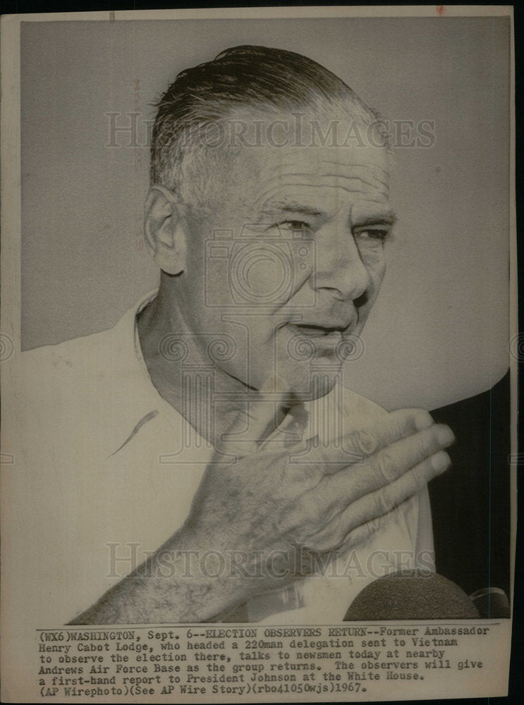 1967 Ambassador Cabot Election Vietnam - Historic Images