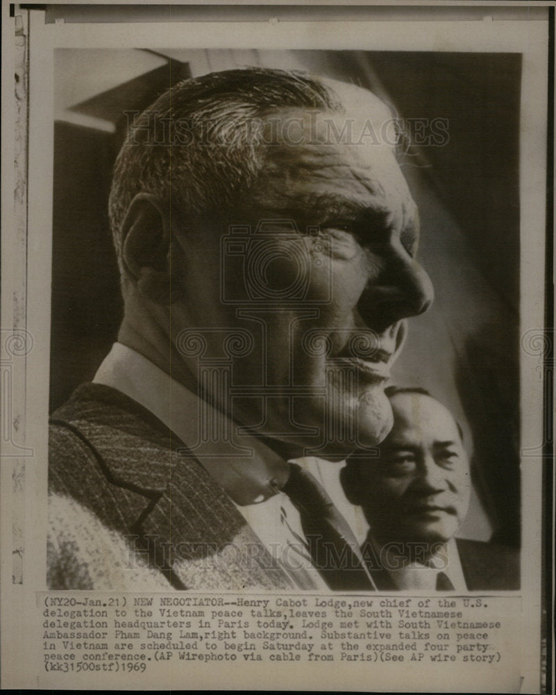 1969 Henry Cabot Lodge US delegation talks - Historic Images