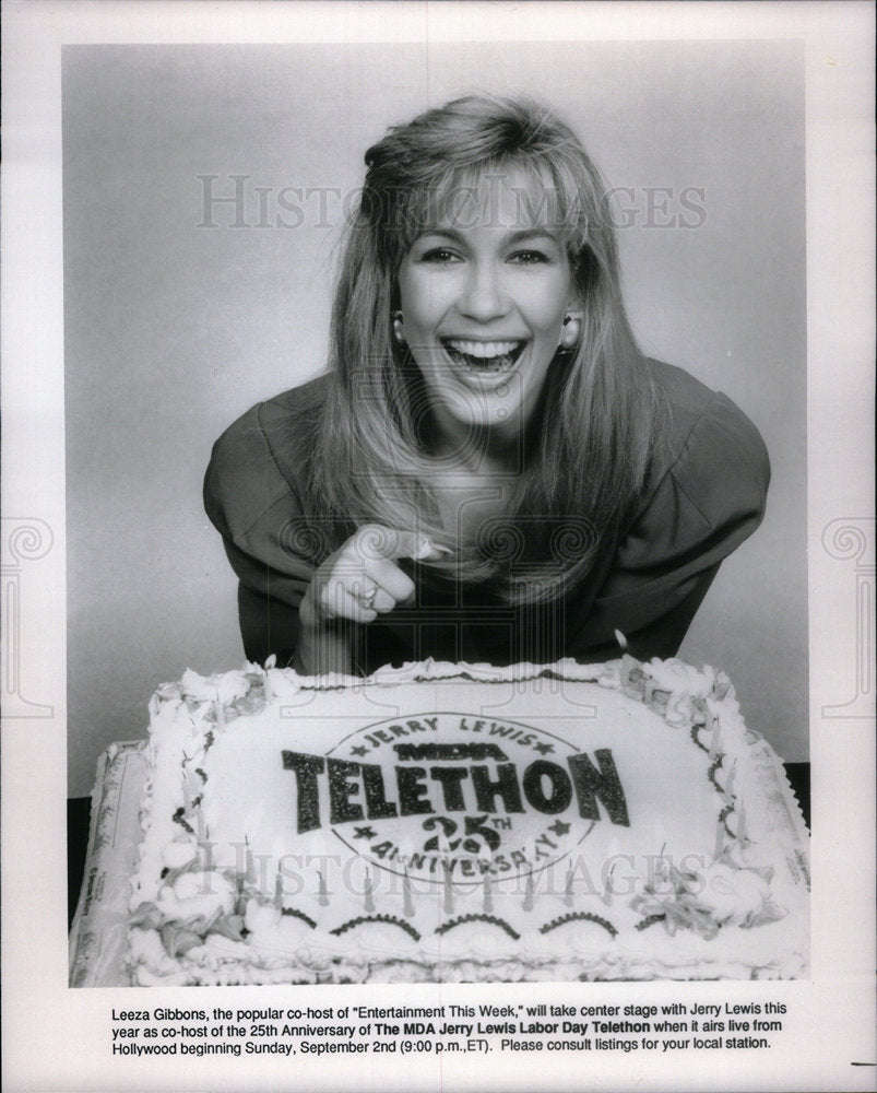 1990 Leeze gibbon co-host Hollywood Jerry - Historic Images