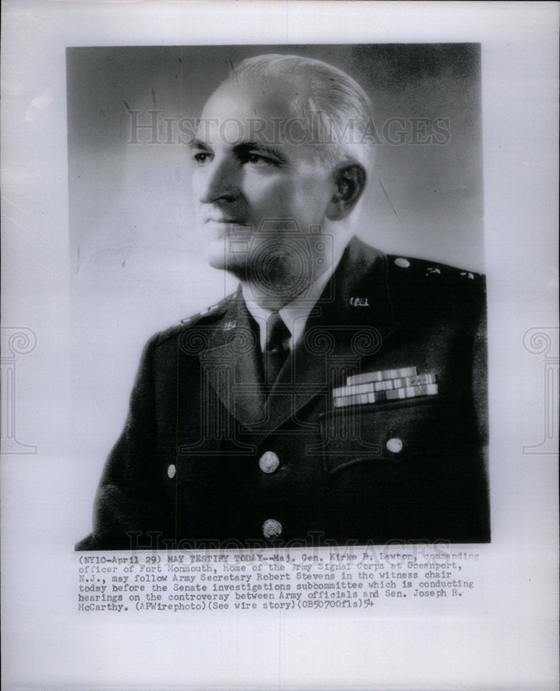 1954 Maj. Gen. Kirk Lawton/Sen. McCarthy - Historic Images