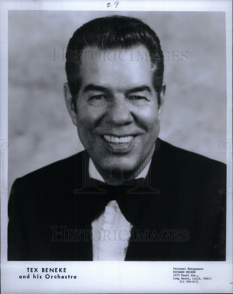 1986 Press Photo Tex Beneke Band Leadert Orchestra Long - Historic Images