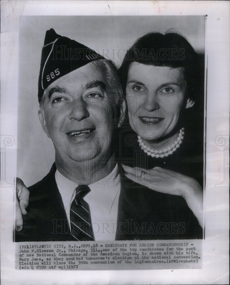 1957 Press Photo Mr. and Mrs. John F. Gleason Jr. - Historic Images