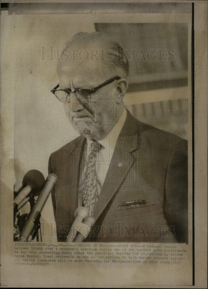 1970 Press Photo Chief defense council George Latiner - Historic Images