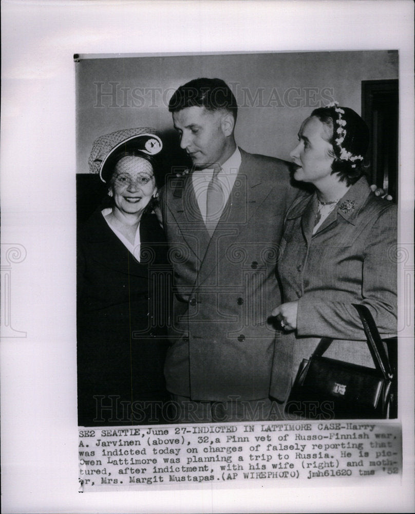 1952 Press Photo Harry Jarvinen Russo Pinnish case - Historic Images