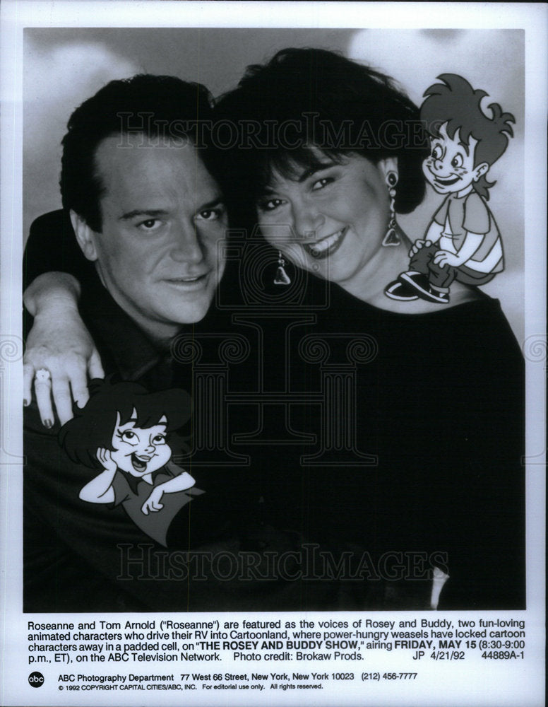 1992 Press Photo Tom Arnold Roseanne Barr - Historic Images