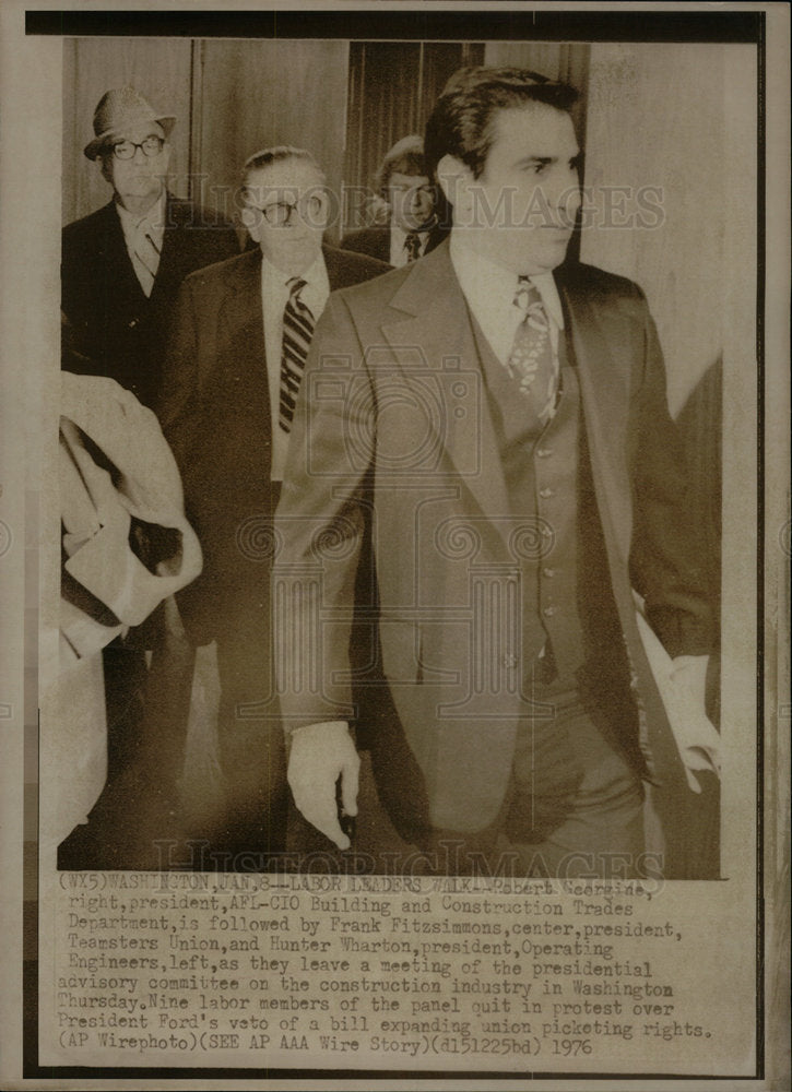 1976 Press Photo Robert Geogine president of AFL-CIO - Historic Images
