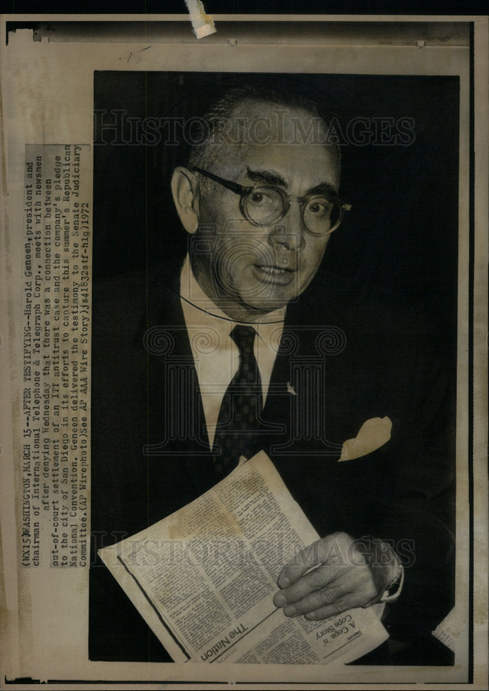 1972 Press Photo Harold Geneen - Historic Images