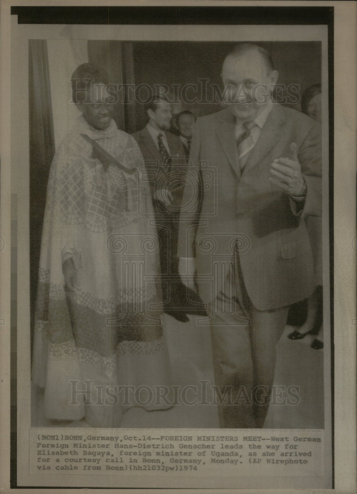 1974 Press Photo Hans-Dietrich Genscher German Minister - Historic Images