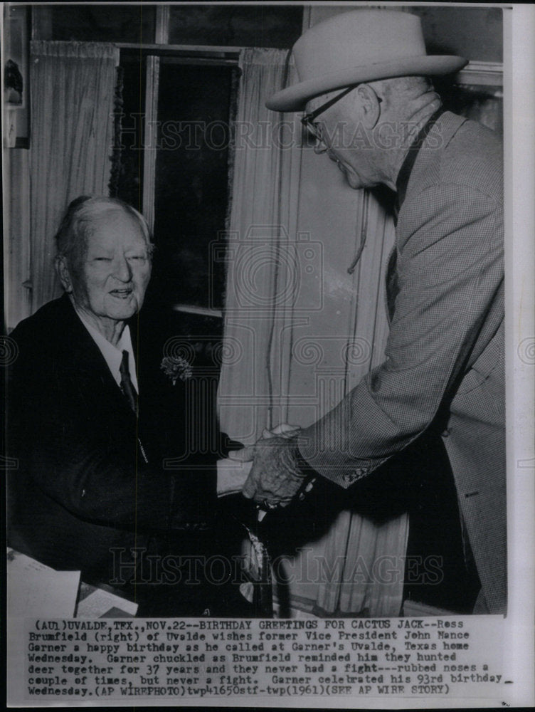 1961 Press Photo Ross Brunfield and John Garner - Historic Images