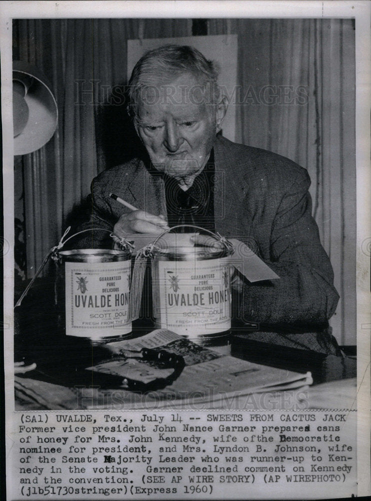 1960 Press Photo John Nance Garner U.S. Vice President - Historic Images