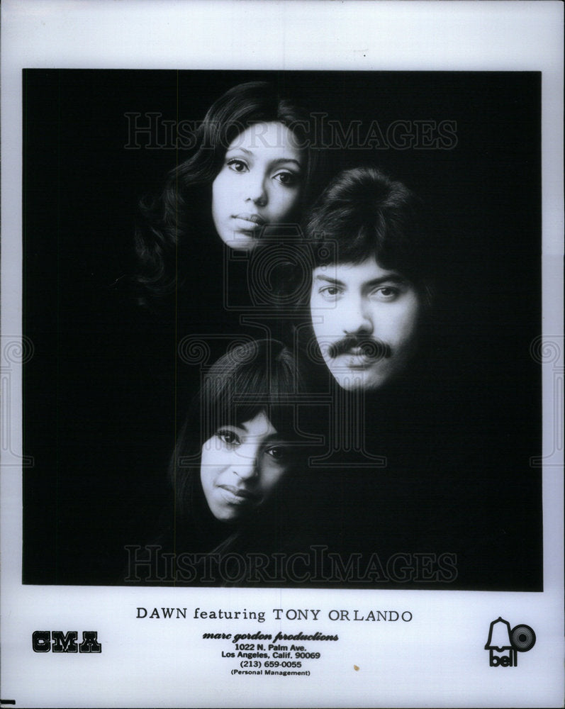 1973 Press Photo Tony Orlando and Dawn Pop Music Group. - Historic Images