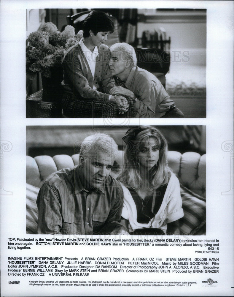 1992 Press Photo Dane Delaney Actress Housesitter - Historic Images