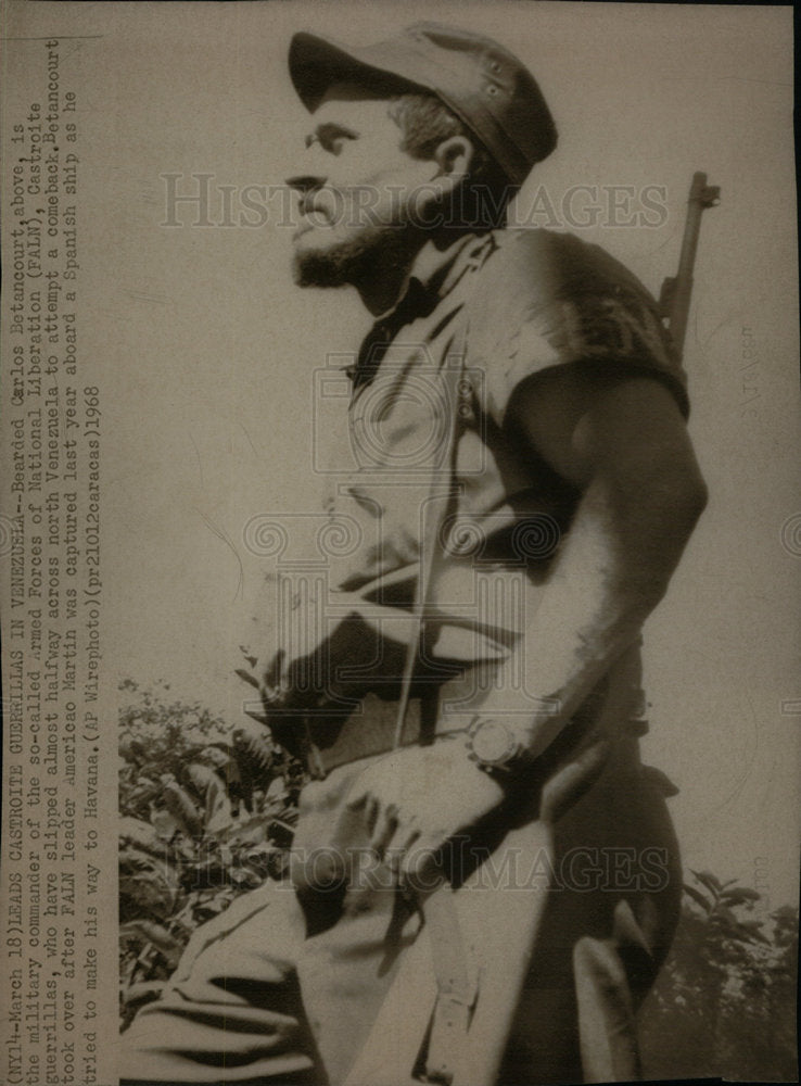 1968 Press Photo Carlos Betancourt Military Commandor - Historic Images