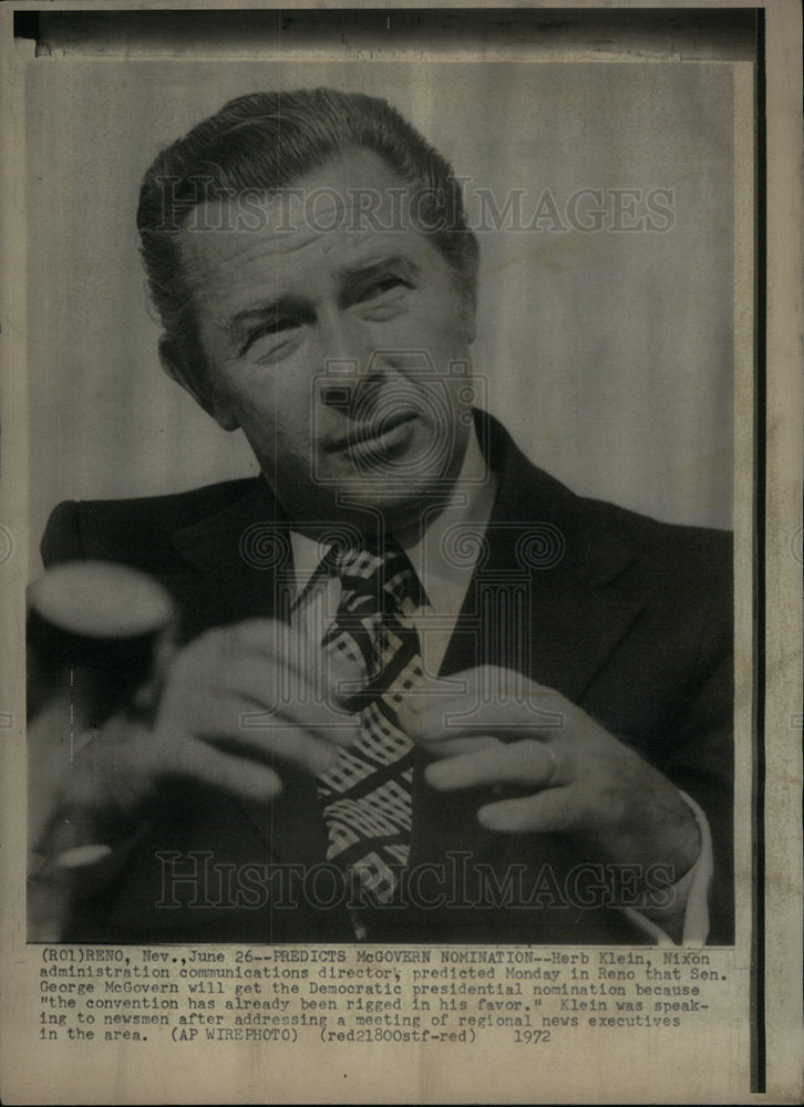 1972 Press Photo Herb Klein Democratic Party Politician - Historic Images