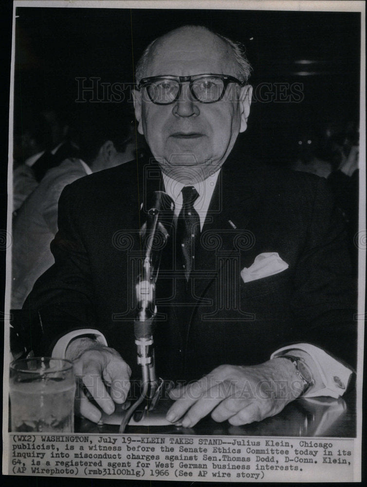 1966 Press Photo Julius Klein  Chicago publicist - Historic Images