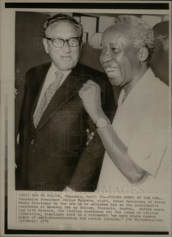 1976 Press Photo Tanzanian President Julius Nyerere Dar - Historic Images