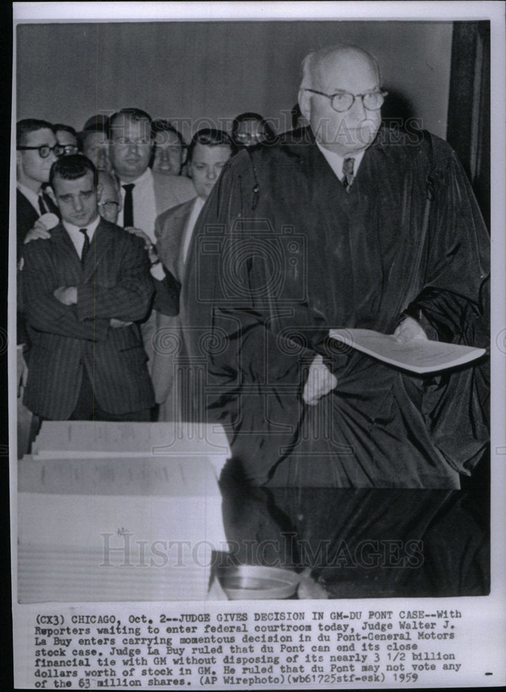 1959 Press Photo Judge Walter LaBuy General Motors Case - Historic Images