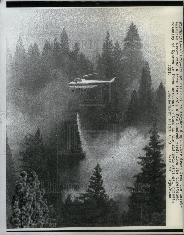 1973 Press Photo American River Fire Kyburz Eldorado - Historic Images