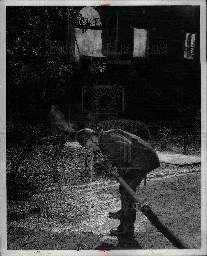 1956 Press Photo Fireman - Historic Images