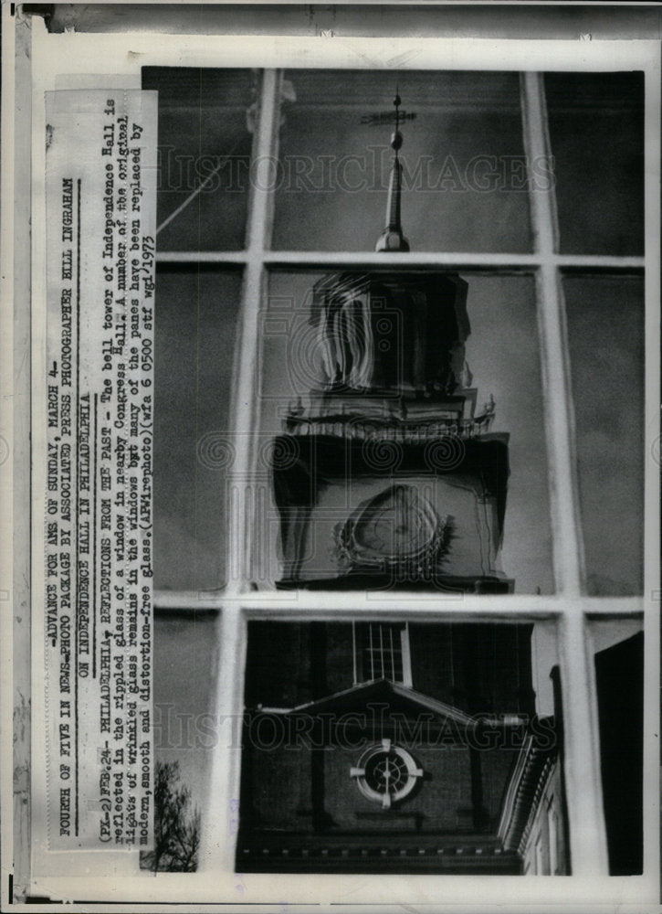 1973 Press Photo Congress Hall bell tower rippled glass - Historic Images