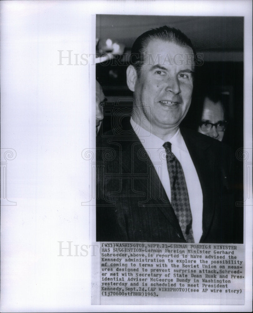 1963 Press Photo Gerhard Schroeder German Minister - Historic Images